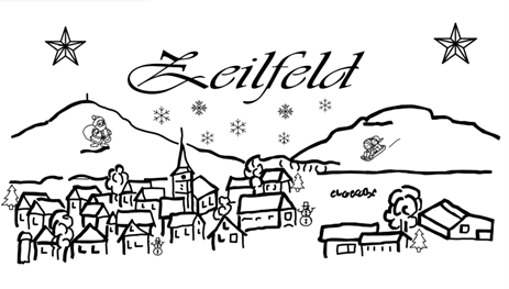 Zeilfeld gemalt (Weihnachten)